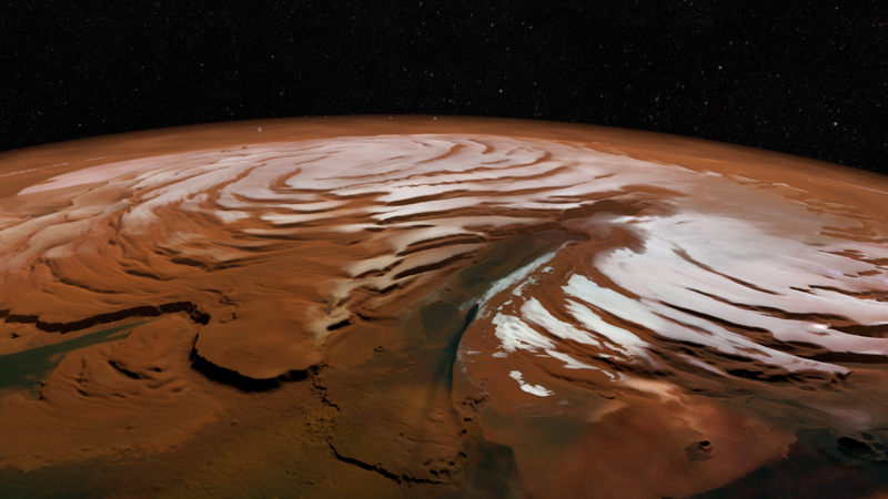 A view of Chasma Boreale. (Image: ESA/DLR/FU Berlin, CC BY-SA 3.0 IGO)